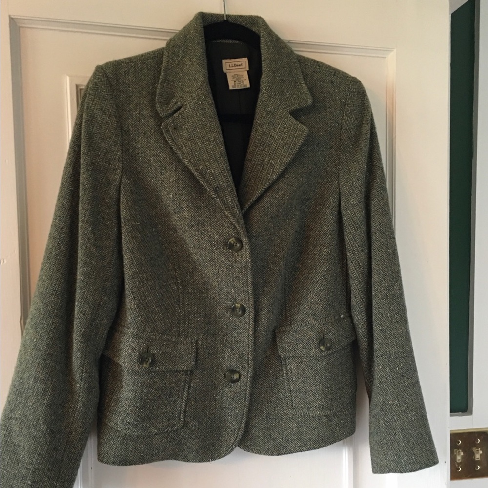 L.L. Bean Women's Green Wool Blazer